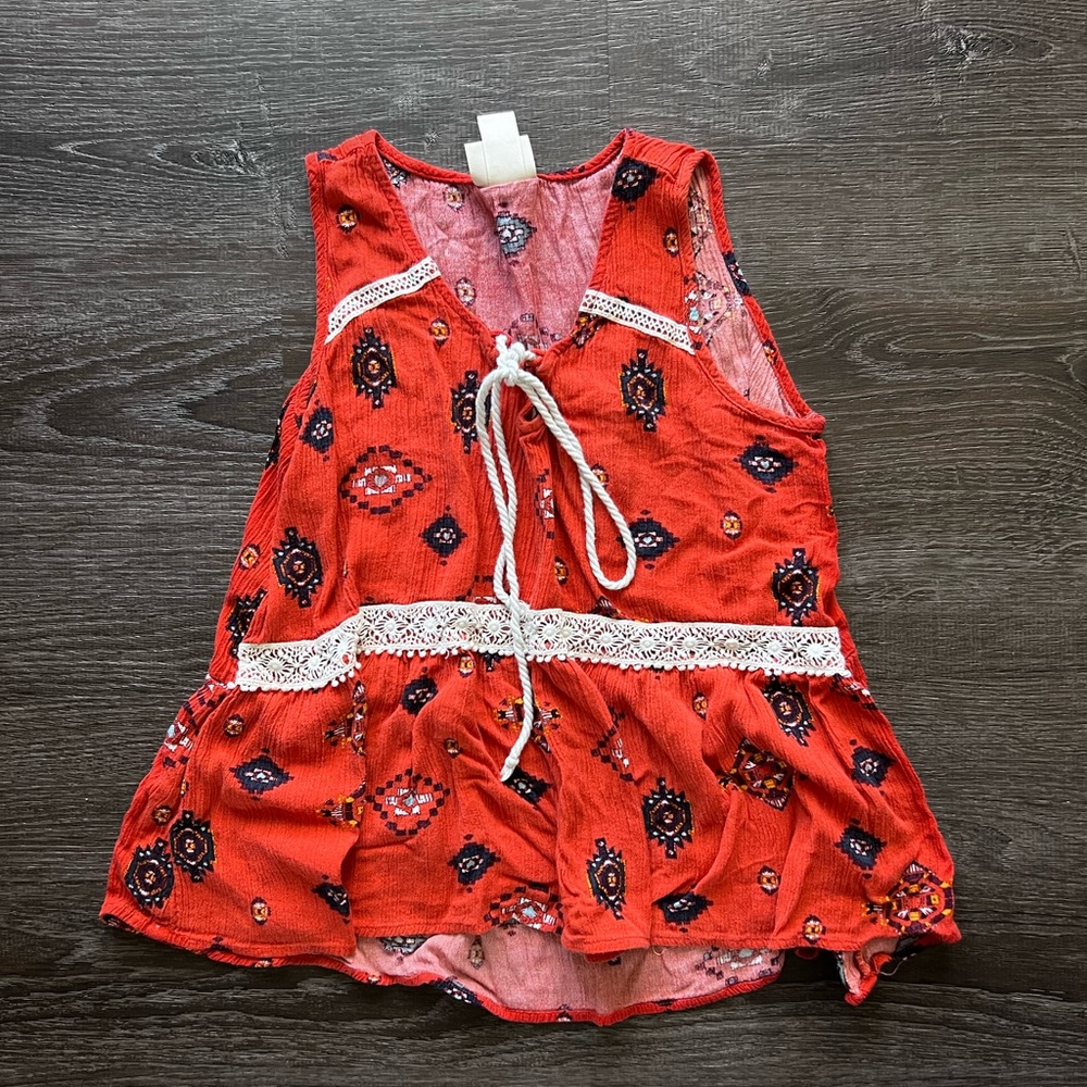 Cute red flare tank top
